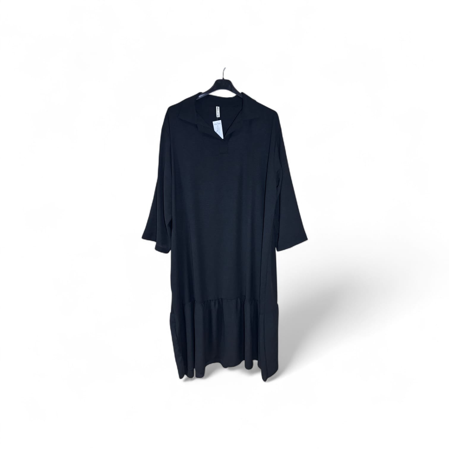 Vestido Camisero Negro - Talla Grande