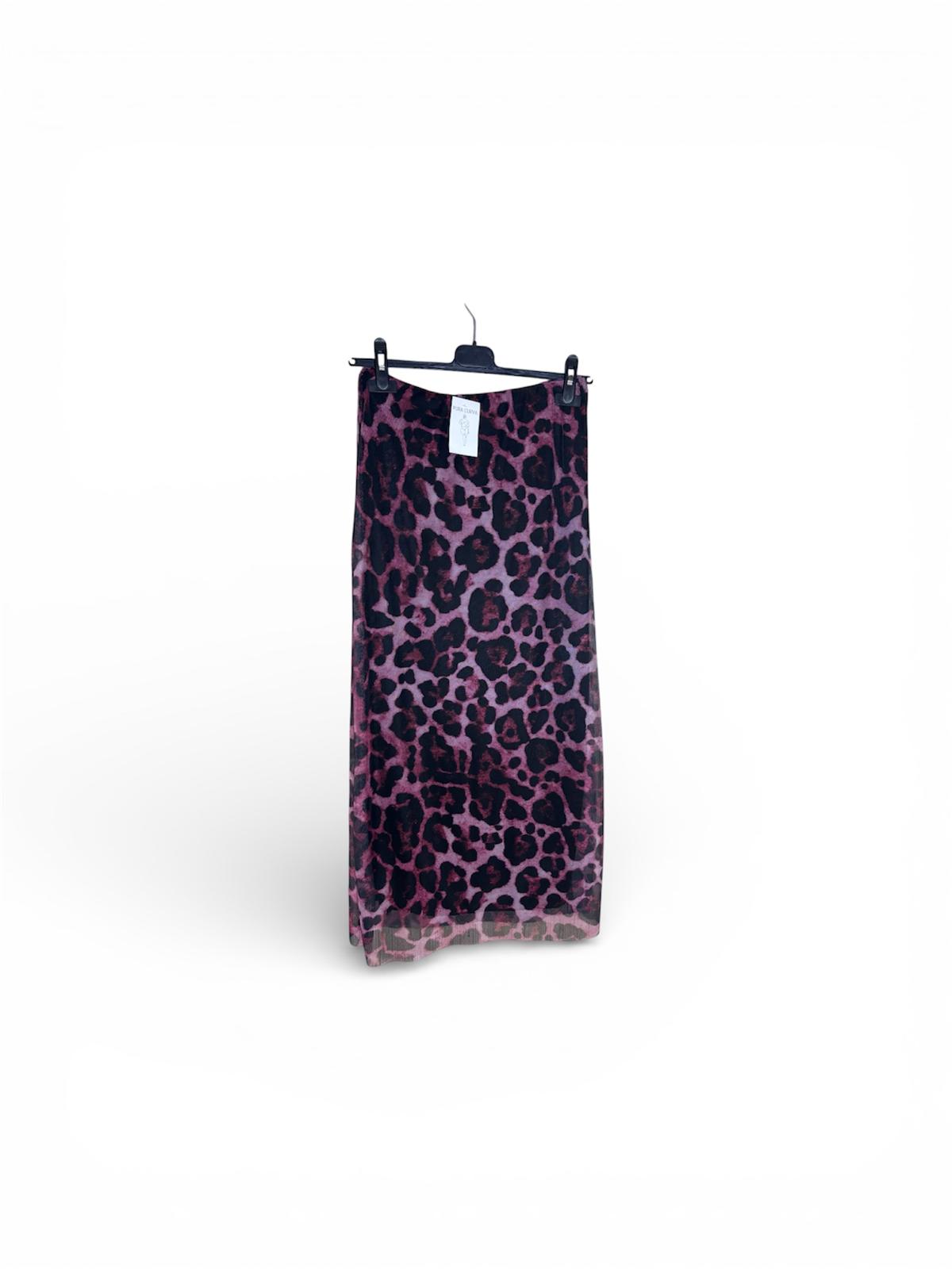 Falda leopardo morado - Talla única