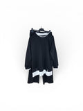 Conjunto negro con detalles blancos - Talla única