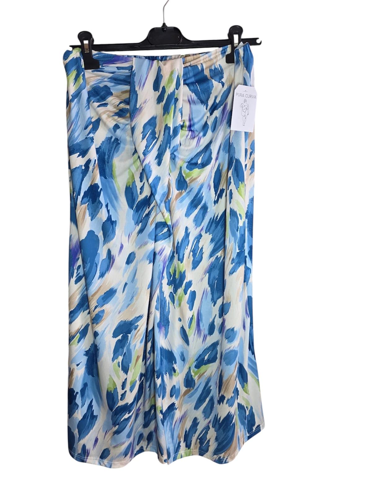 Falda Estampado Azul Acuarela