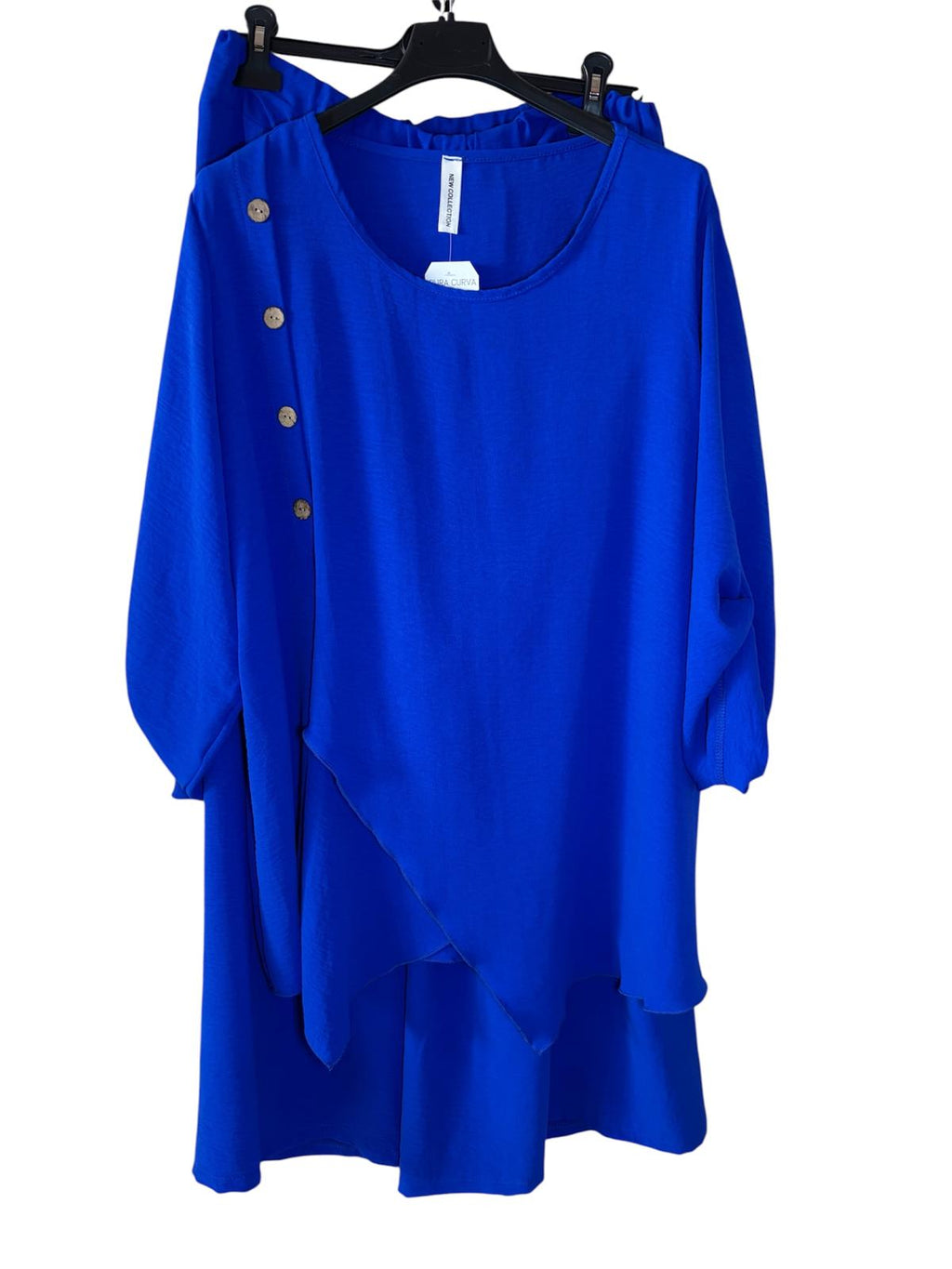 Conjunto Talla Grande - Blusa con Botones y Pantalón