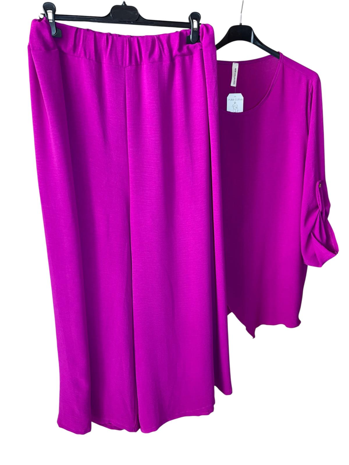 Conjunto Talla Grande - Blusa con Botones y Pantalón