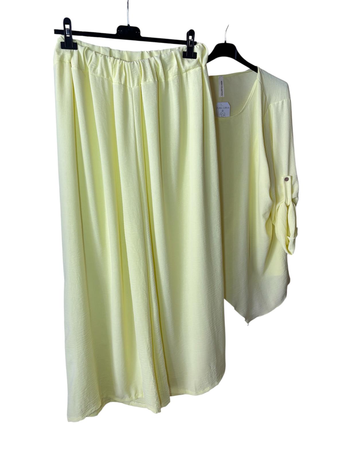 Conjunto Talla Grande - Blusa con Botones y Pantalón